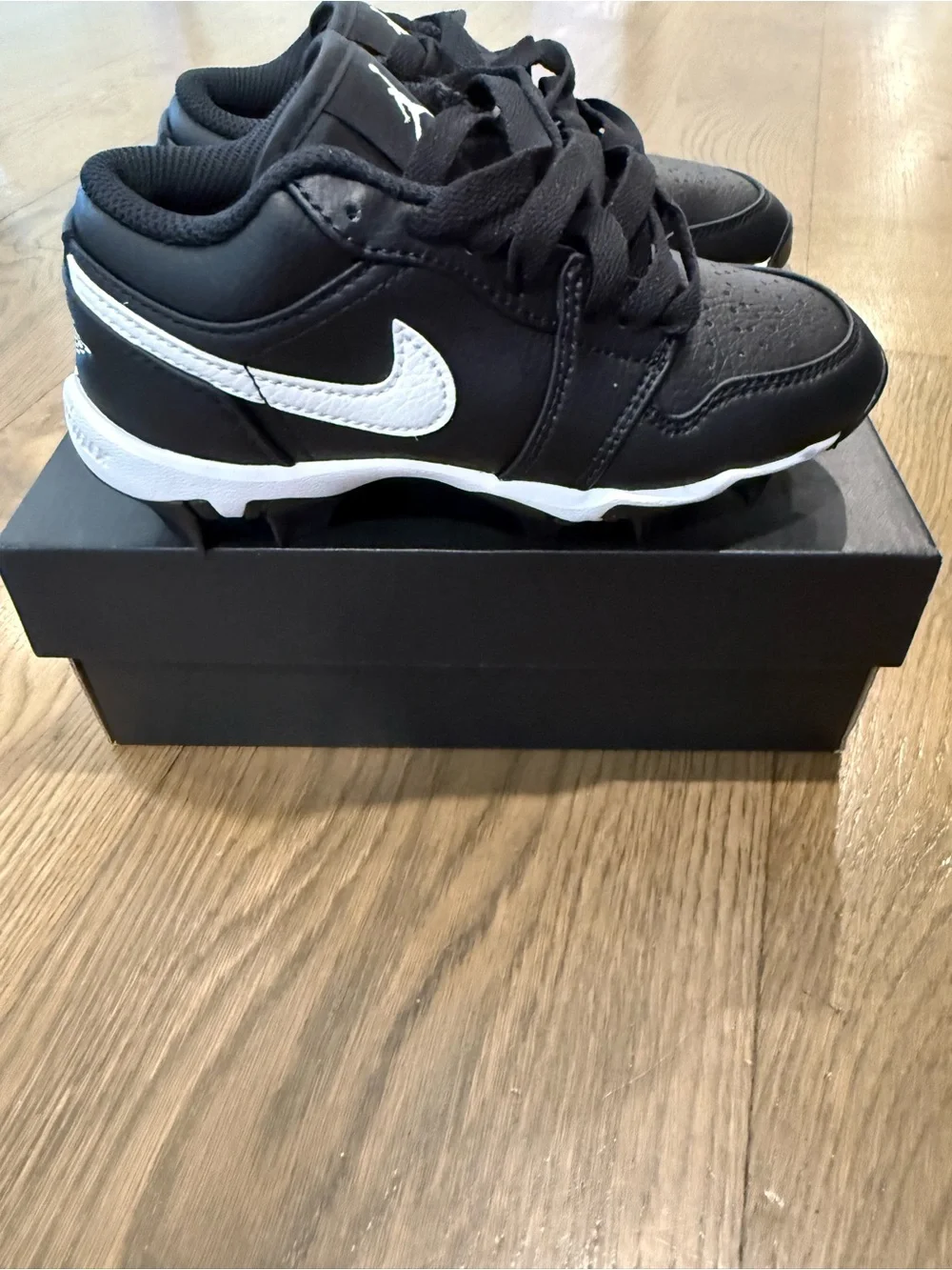 Nike Jordan 1 Kids' Black and White Multisport Cleats - 13c